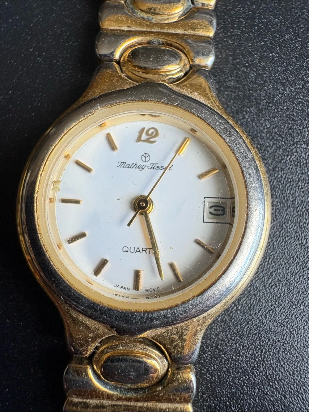 Mathey-Tissot Women’s Bi-Color Quartz Watch — White Dial